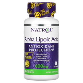 Thực phẩm chức năng Natrol Alpha Lipoic Acid Time Release 600 mg 45 Tablets 047469052294