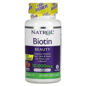 Thực phẩm chức năng Natrol Biotin Fast Dissolve Maximum Strength Strawberry 10.000 mcg 60 Tablets 047469068851