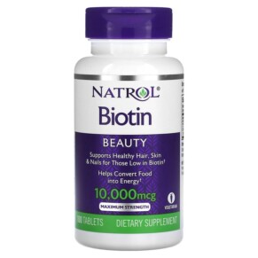 Thực phẩm chức năng Natrol Biotin Maximum Strength 10.000 mcg 100 Tablets 047469053963