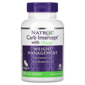 Thực phẩm chức năng Natrol Carb Intercept with Phase 2 Carb Controller 120 Veggie Capsules 047469042912