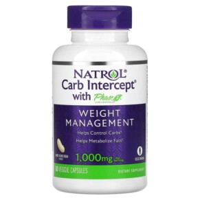Thực phẩm chức năng Natrol Carb Intercept with Phase 2 Carb Controller 500 mg 60 Veggie Capsules 047469161767