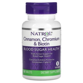 Thực phẩm chức năng Natrol Cinnamon Chromium & Biotin 60 Tablets 047469048983