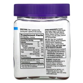 Thành phần vi chất của Natrol Cognium Complete Fruit Punch 50 Gummies 047469077761