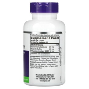 Thành phần vi chất của Natrol Glucosamine Chondroitin & MSM 90 Tablets 047469002282
