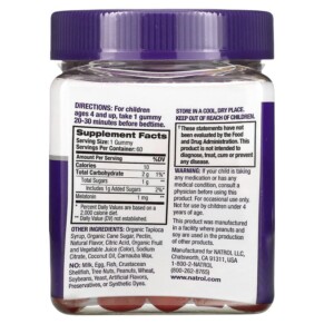 Thành phần vi chất của Natrol Kids Melatonin Ages 4+ Berry 60 Gummies 047469076924