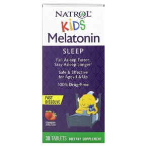 Thực phẩm chức năng Natrol Kids Melatonin Fast Dissolve Ages 4 & Up Strawberry 30 Tablets 047469076979