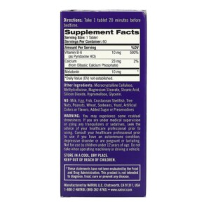 Thành phần vi chất của Natrol Melatonin Advanced Sleep Time Release 10 mg 60 Tablets 047469059644