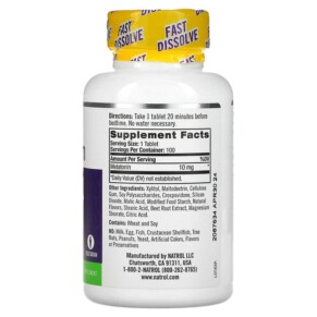 Thành phần vi chất của Natrol Melatonin Fast Dissolve Maximum Strength Citrus 10 mg 100 Tablets 047469071660