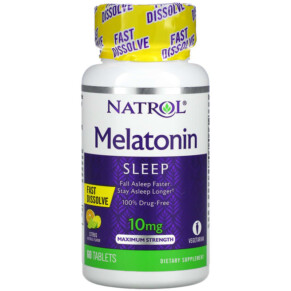 Thực phẩm chức năng Natrol Melatonin Fast Dissolve Maximum Strength Citrus 10 mg 60 Tablets 047469076689
