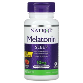 Thực phẩm chức năng Natrol Melatonin Fast Dissolve Maximum Strength Strawberry 10 mg 60 Tablets 047469062118