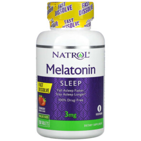 Thực phẩm chức năng Natrol Melatonin Fast Dissolve Strawberry 3 mg 150 Tablets 047469072810