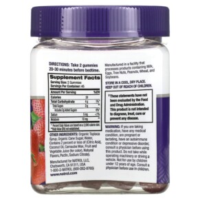 Thành phần vi chất của Natrol Melatonin Strawberry 5 mg 90 Gummies 047469073312
