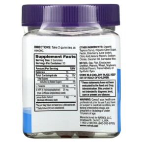 Thành phần vi chất của Natrol Relax+ Day Calm Fruit Punch 60 Gummies 047469076351