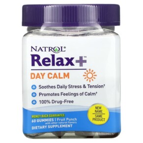 Thực phẩm chức năng Natrol Relax+ Day Calm Fruit Punch 60 Gummies 047469076351
