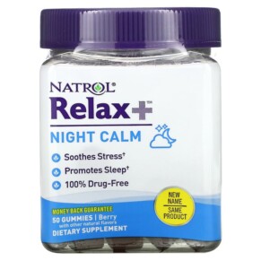 Thực phẩm chức năng Natrol Relax + Night Calm Berry 50 Gummies 047469076849