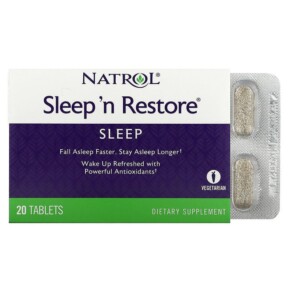 Thực phẩm chức năng Natrol Sleep 'n Restore 20 Tablets 047469005023