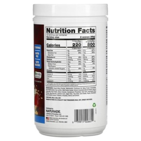 Thành phần vi chất của Naturade Weight Gain Vanilla 1.3 lbs (576 g) 079911026614