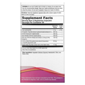 Thành phần vi chất của Natural Balance Great Curves 60 Vegetarian Capsules 047868844063