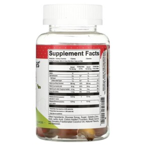 Thành phần vi chất của Natural Dynamix (NDX) Gummy Cuties Kids Echinacea Vitamin C & Zinc 60 Gummy Cuties 761584622254