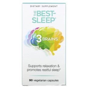 Thực phẩm chức năng Natural Factors 3 Brains The Best-Sleep 90 Vegetarian Capsules 068958030586