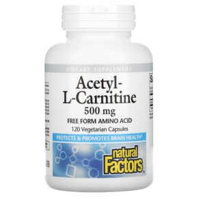Thực phẩm chức năng Natural Factors Acetyl-L-Carnitine 500 mg 120 Vegetarian Capsules 068958028064