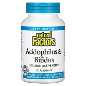 Thực phẩm chức năng Natural Factors Acidophilus & Bifidus 5 Billion 90 Capsules 068958018003
