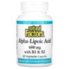 Thực phẩm chức năng Natural Factors Alpha-Lipoic Acid with B1 & B2 600 mg 60 Vegetarian Capsules 068958021027