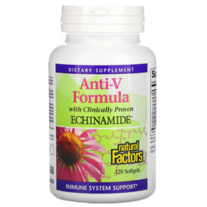 Thực phẩm chức năng Natural Factors Anti-V Formula with Clinically Proven Echinamide 120 Softgels 068958047010
