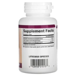 Thành phần vi chất của Natural Factors Astaxanthin Plus 4 mg 60 Softgels 068958010137