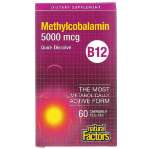 Thực phẩm chức năng Natural Factors B12 Methylcobalamin 5.000 mcg 60 Chewable Tablets 068958012476