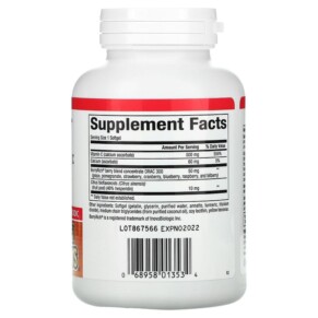 Thành phần vi chất của Natural Factors BioCgel Buffered Vitamin C with BerryRich 500 mg 90 Softgels 068958013534