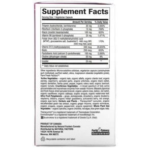 Thành phần vi chất của Natural Factors BioCoenzymated Active B Complex 60 Vegetarian Capsules 068958011325