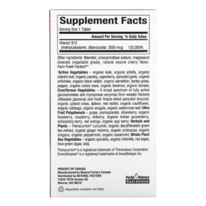 Thành phần vi chất của Natural Factors BioCoenzymated B12 Methylcobalamin & Dibencozide 3.000 mcg 30 Chewable Tablets 068958012537