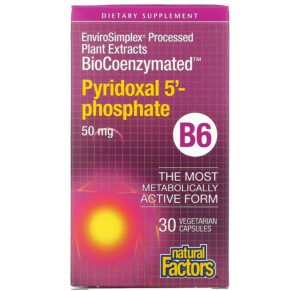 Thực phẩm chức năng Natural Factors BioCoenzymated B6 Pyridoxal 5'-Phosphate 50 mg 30 Vegetarian Capsules 068958012520