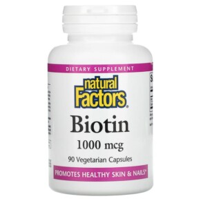 Thực phẩm chức năng Natural Factors Biotin 1.000 mcg 90 Vegetarian Capsules 068958012612