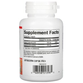 Thành phần vi chất của Natural Factors C Extra + Quercetin 60 Easy Swallow Capsules 068958013985