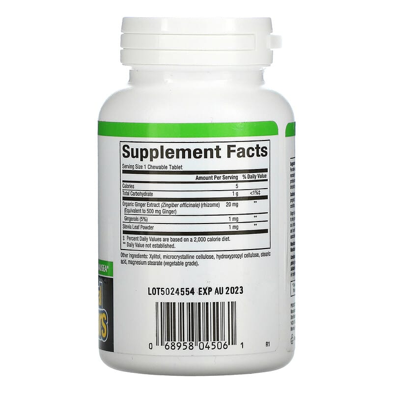 Natural Factors Chewable Ginger 500 mg 90 Chewable Tablets 2 Thành phần vi chất của Natural Factors Chewable Ginger 500 mg 90 Chewable Tablets 068958045061
