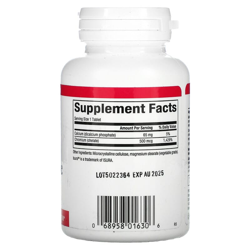 Natural Factors Chromium GTF Chelate 500 mcg 90 Tablets 2 Thành phần vi chất của Natural Factors Chromium GTF Chelate 500 mcg 90 Tablets 068958016306