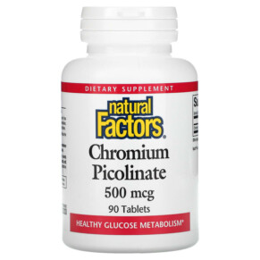 Thực phẩm chức năng Natural Factors Chromium Picolinate 500 mcg 90 Tablets 068958016375