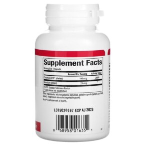Thành phần vi chất của Natural Factors Chromium & Vanadium 125 mcg 90 Capsules 068958016351
