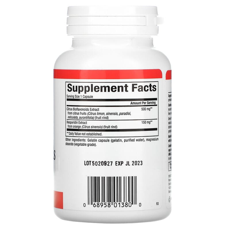 Natural Factors Citrus Bioflavonoids Plus Hesperidin 650 mg 90 Capsules 2 Thành phần vi chất của Natural Factors Citrus Bioflavonoids Plus Hesperidin 650 mg 90 Capsules 068958013800