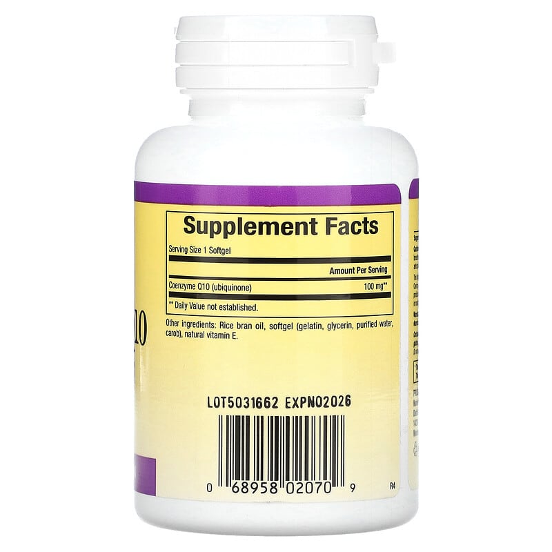 Natural Factors Coenzyme Q10 100 mg 30 Softgels 2 Thành phần vi chất của Natural Factors Coenzyme Q10 100 mg 30 Softgels 068958020709