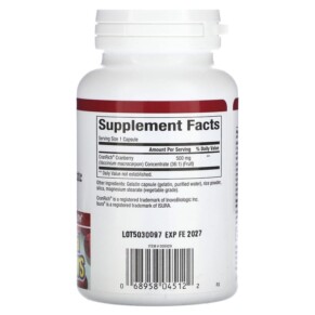 Thành phần vi chất của Natural Factors CranRich Super Strength Cranberry Concentrate 500 mg 90 Capsules 068958045122