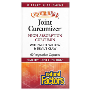 Thực phẩm chức năng Natural Factors CurcuminRich Joint Curcumizer 60 Vegetarian Capsules 068958045542