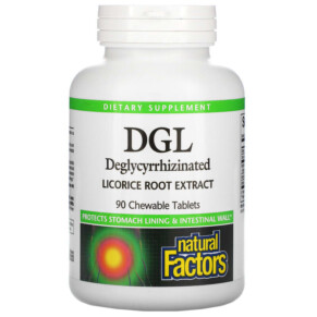 Thực phẩm chức năng Natural Factors DGL Deglycyrrhizinated Licorice Root Extract 90 Chewable Tablets 068958045085