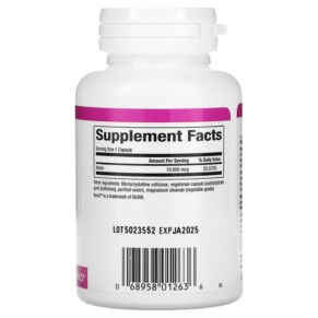 Natural Factors Extra Strength Biotin 10.000 mcg 60 Vegetarian Capsules 3 Thành phần vi chất của Natural Factors Extra Strength Biotin 10.000 mcg 60 Vegetarian Capsules 068958012636