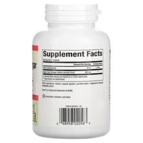 Natural Factors Fermented Apple Cider Vinegar 500 mg 180 Easy to Swallow Capsules 3 Thành phần vi chất của Natural Factors Fermented Apple Cider Vinegar 500 mg 180 Easy to Swallow Capsules 068958020563