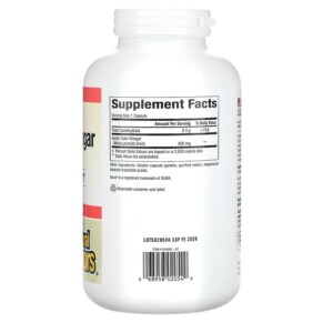 Thành phần vi chất của Natural Factors Fermented Apple Cider Vinegar 500 mg 360 Easy-to -Swallow Capsules 068958020549