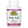Thực phẩm chức năng Natural Factors Folic Acid 400 mcg 90 Tablets 068958012728