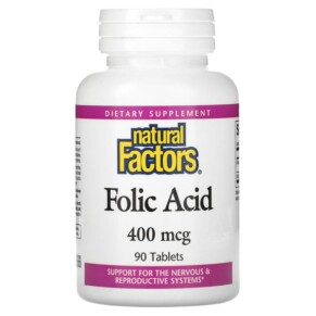 Thực phẩm chức năng Natural Factors Folic Acid 400 mcg 90 Tablets 068958012728